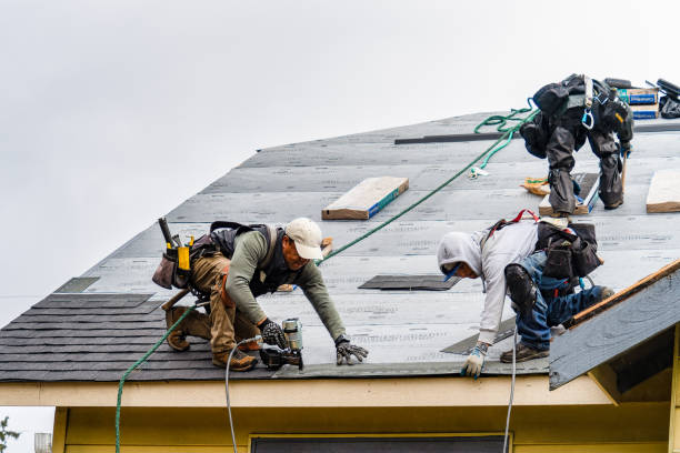 Professional Roofing technician working in Sherborn, MA